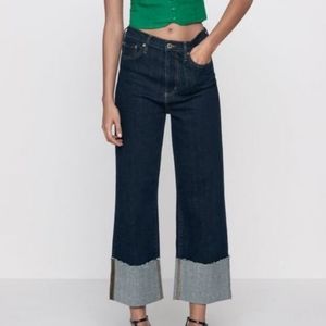 Zara Cropped Wide Leg Jean